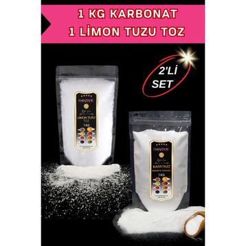 Hanzade Bitkisel 1 kg Toz Limon Tuzu + 1 kg Karbonat