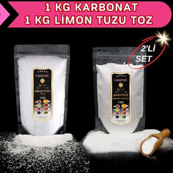 Hanzade Bitkisel 1 kg Toz Limon Tuzu + 1 kg Karbonat