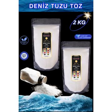 Hanzade Bitkisel 1 kg Toz Öğütülmüş İyot İlavesiz Saf Deniz Tuzu