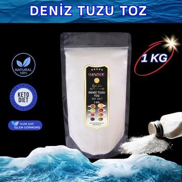 Hanzade Bitkisel 1 kg Toz Öğütülmüş İyot İlavesiz Saf Deniz Tuzu