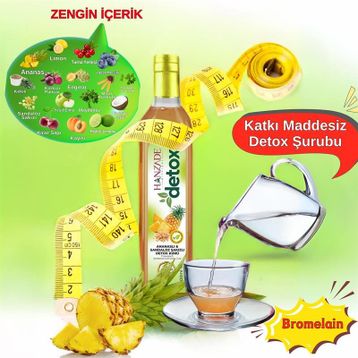 Hanzade Bitkisel 475 ml Ananaslı & Sandaloz Sakızlı Detox Şurubu