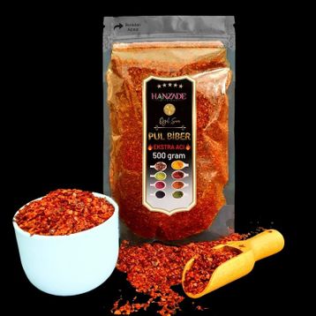Hanzade Bitkisel Ekstra 500 gr Çok Acı Pul Biber