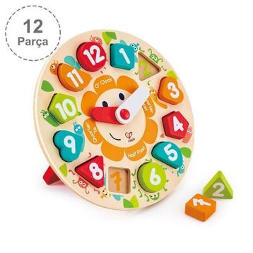 Hape 12 Parça Chunky Puzzle Saat Yapbozu