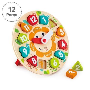 Hape 12 Parça Chunky Puzzle Saat Yapbozu