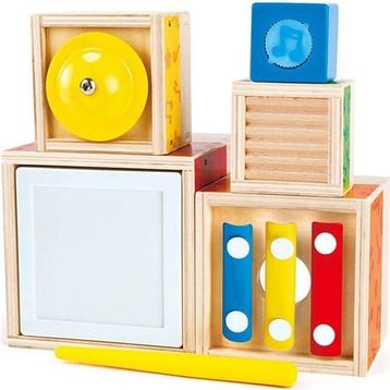 Hape +18 Ay 6 Parça Stacking Müzik Seti