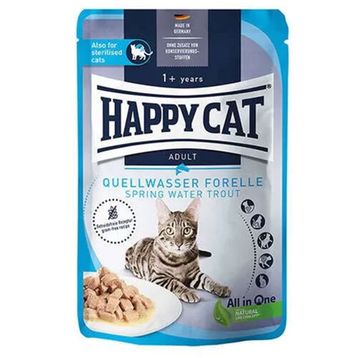 Happy Cat 85 Gr Meat in Sauce Sterilised Alabalıklı Kısırlaştırılmış Kedi Yaş Maması
