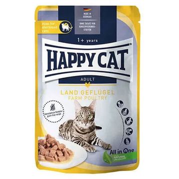 Happy Cat 85 Gr Meat in Sauce Sterilised Kümes Hayvanlı Kısırlaştırılmış Kedi Yaş Maması