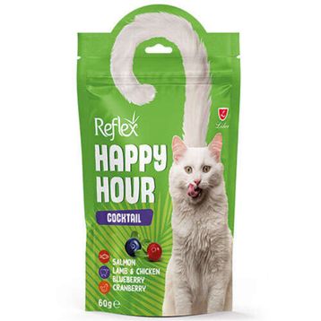 Happy Hour Cocktail Somon Kuzu Tavuk, Yaban Mersini ve Kızılcık 60 gr Kedi Ödülü