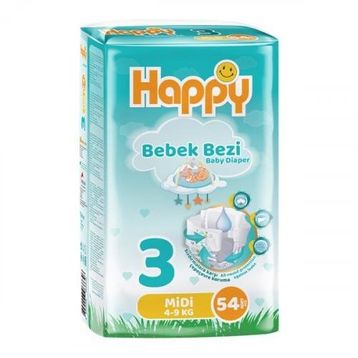 Happy No:3 Midi 54 Adet Bebek Bezi