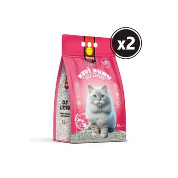 Happy Topaklanan Bentonit Bebek Pudralı 2x5 lt Kedi Kumu