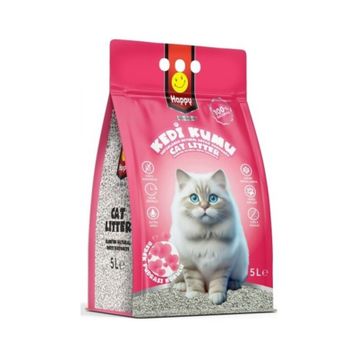 Happy Topaklanan Bentonit Bebek Pudralı 5 lt Kedi Kumu