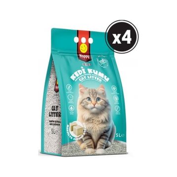 Happy Topaklanan Bentonit Marsilya Sabunlu 4x5 lt Kedi Kumu