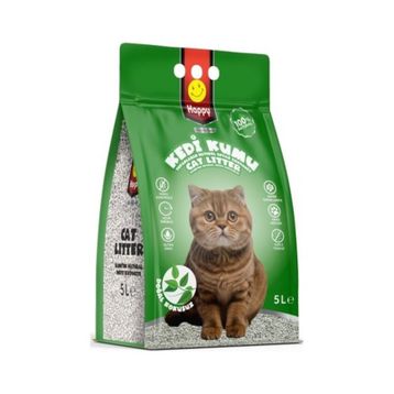 Happy Topaklanan Bentonit Natural 5 lt Kedi Kumu