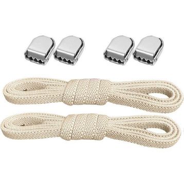 Hapshoe Akıllı Kilitli Ayarlanabilir 1 Çift Bej 6 mm Lastik Pratik Bağcık