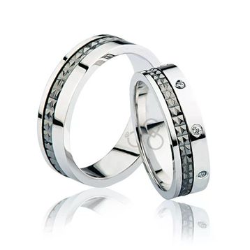 Harem Altın 0804 Beyaz Desenli Altın Alyans