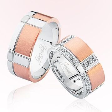 Harem Altın 1205-2 Rose Beyaz Altın Alyans