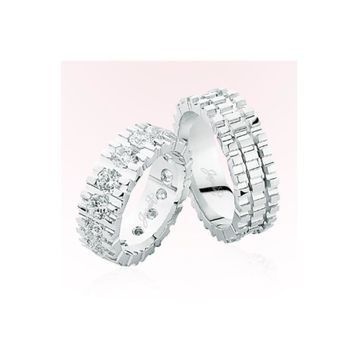 Harem Altın 4404 Beyaz Kareli Tamtur Altın Alyans