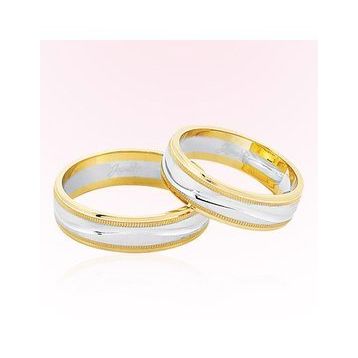Harem Altın 8002 Sarı Beyaz Altın Alyans