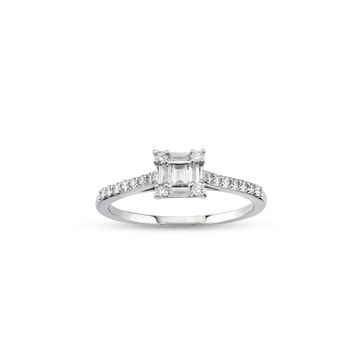 Harem Altın B18 0.32 ct Baget Kadın Pırlanta Yüzük