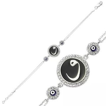 Harem Altın BR0460125 Nazarlı Vav Gümüş Kadın Bileklik