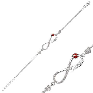 Harem Altın BR0460133 Kalpli Sonsuzluk Canım Gümüş Kadın Bileklik