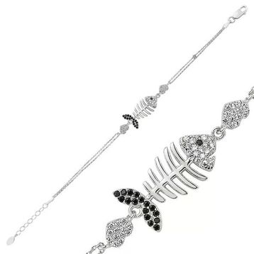 Harem Altın BR0460173 Kalpli Balık Gümüş Kadın Bileklik