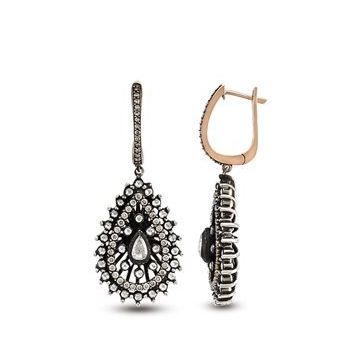 Harem Altın EK10 1.74 ct Elmas Zümrüt Pırlanta Küpe