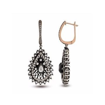 Harem Altın EK10 1.74 ct Elmas Zümrüt Pırlanta Küpe