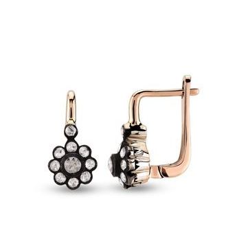 Harem Altın EK12 0.24 ct Elmas Zümrüt Pırlanta Küpe