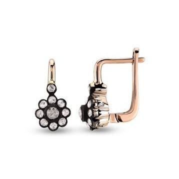 Harem Altın EK12 0.24 ct Elmas Zümrüt Pırlanta Küpe