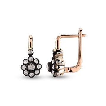 Harem Altın EK12 0.24 ct Elmas Zümrüt Pırlanta Küpe