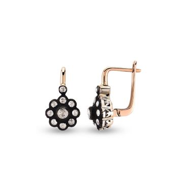 Harem Altın EK13 0.39 ct Elmas Zümrüt Pırlanta Küpe