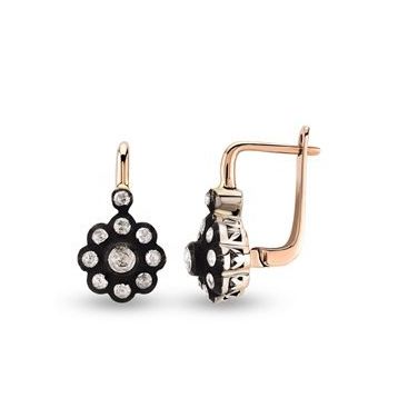 Harem Altın EK13 0.39 ct Elmas Zümrüt Pırlanta Küpe