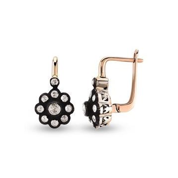 Harem Altın EK13 0.39 ct Elmas Zümrüt Pırlanta Küpe