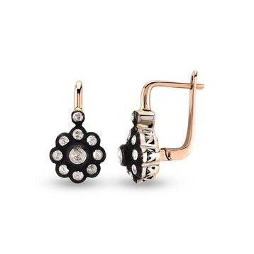 Harem Altın EK13 0.39 ct Elmas Zümrüt Pırlanta Küpe