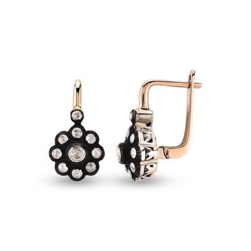 Harem Altın EK13 0.39 ct Elmas Zümrüt Pırlanta Küpe