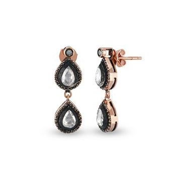 Harem Altın EK17 1.37 ct Elmas Zümrüt Pırlanta Küpe