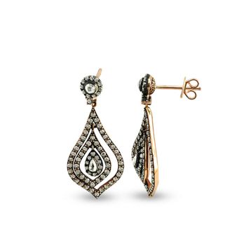Harem Altın EK18 1.46 ct Elmas Zümrüt Pırlanta Küpe