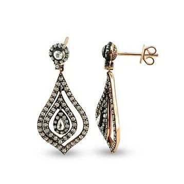 Harem Altın EK18 1.46 ct Elmas Zümrüt Pırlanta Küpe