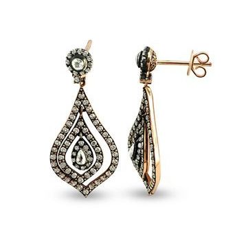 Harem Altın EK18 1.46 ct Elmas Zümrüt Pırlanta Küpe