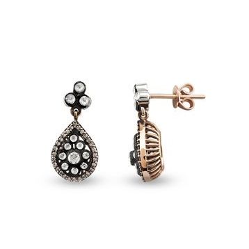 Harem Altın EK19 0.54 ct Elmas Zümrüt Pırlanta Küpe