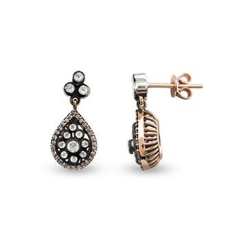 Harem Altın EK19 0.54 ct Elmas Zümrüt Pırlanta Küpe