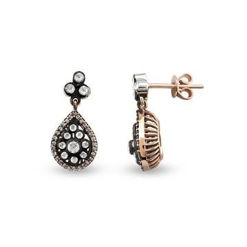 Harem Altın EK19 0.54 ct Elmas Zümrüt Pırlanta Küpe