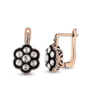 Harem Altın EK22 0.40 ct Elmas Zümrüt Pırlanta Küpe