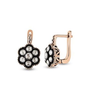 Harem Altın EK22 0.40 ct Elmas Zümrüt Pırlanta Küpe