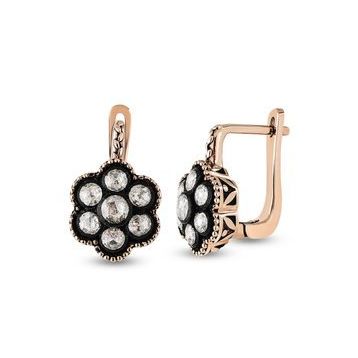 Harem Altın EK22 0.40 ct Elmas Zümrüt Pırlanta Küpe