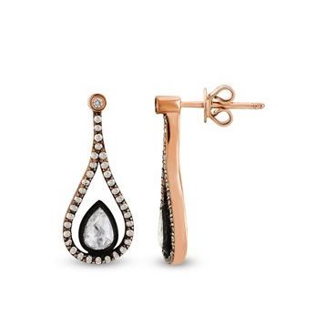 Harem Altın EK27 0.67 ct Elmas Zümrüt Pırlanta Küpe