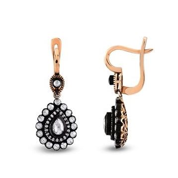 Harem Altın EK28 0.94 ct Elmas Zümrüt Pırlanta Küpe