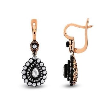 Harem Altın EK28 0.94 ct Elmas Zümrüt Pırlanta Küpe