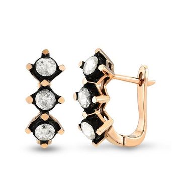 Harem Altın EK31 0.50 ct Elmas Zümrüt Pırlanta Küpe